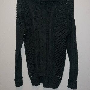 Women's Green Cable Knit Sweater